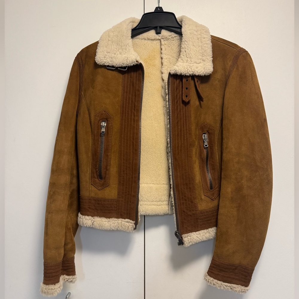 Genuine Shearling Moto Jacket Made in Italy